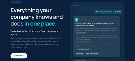 Gaia website screenshot